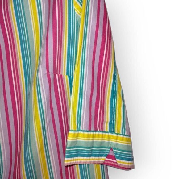 American Sweetheart Womens Blouse Size M 3/4 Sleeve Button Front Multicolor - Picture 5 of 7